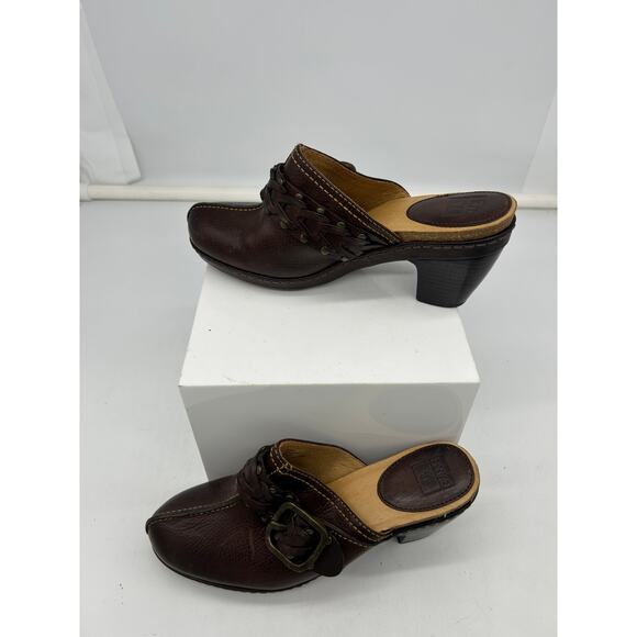 Frye Women's Brown Terri Woven Leather Gore Round Toe Mules Shoes Size 8M - Picture 3 of 9